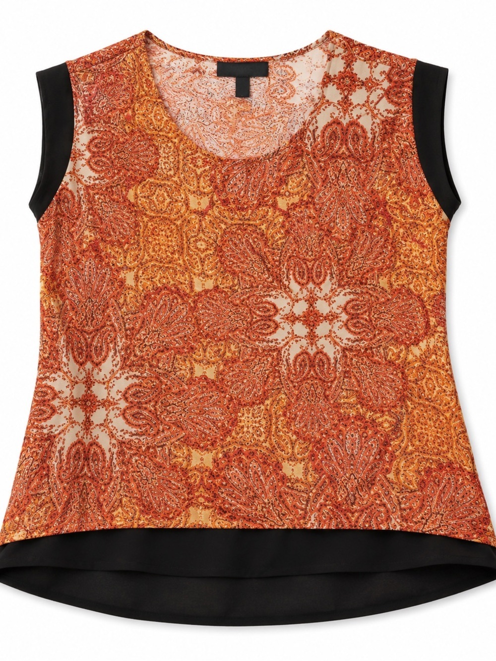 Susan Lawrence orange & blank blouse